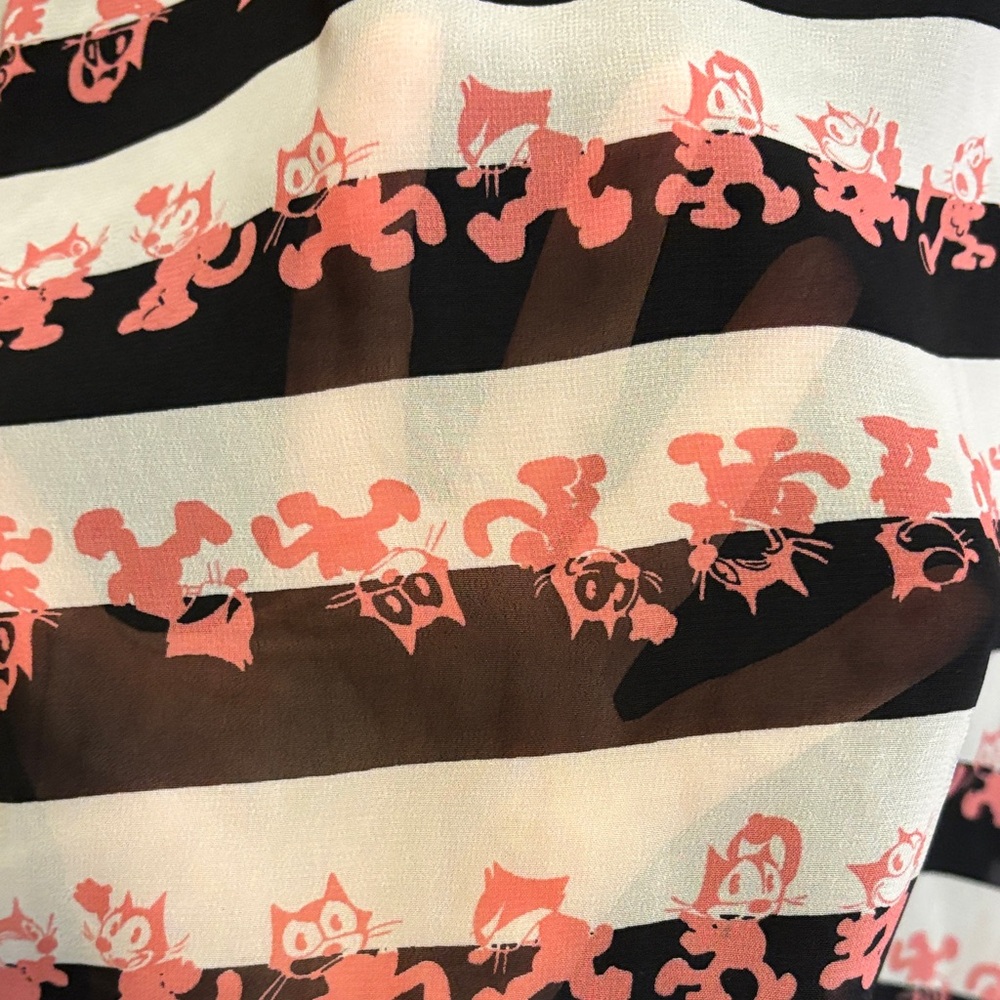 EUC Felix the Cat Striped Sheer Frt Tank Tunic - Picture 3 of 5
